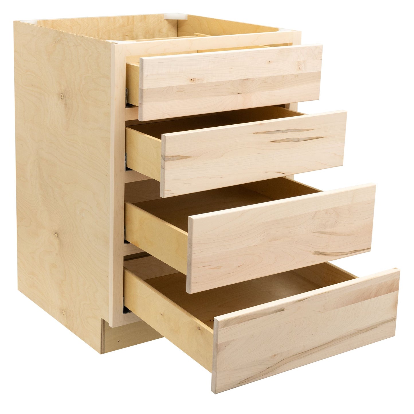 Quicklock Raw Maple 4 Drawer Base Cabinet