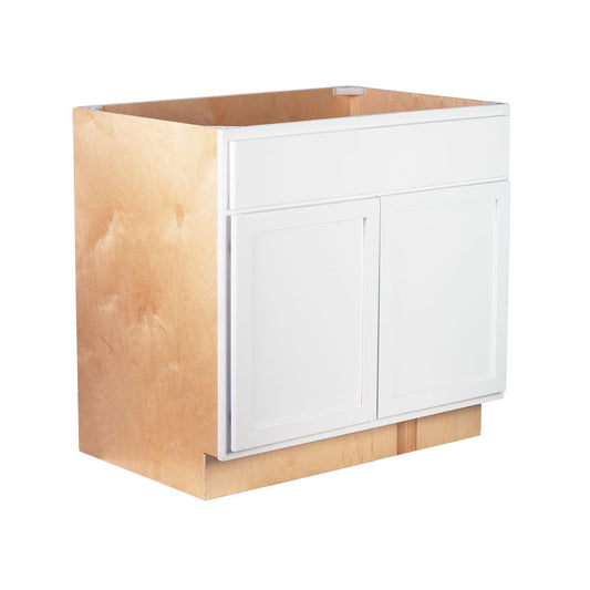 Quicklock RTA (Ready-to-Assemble) Pure White Sink Base Cabinet- 36"W