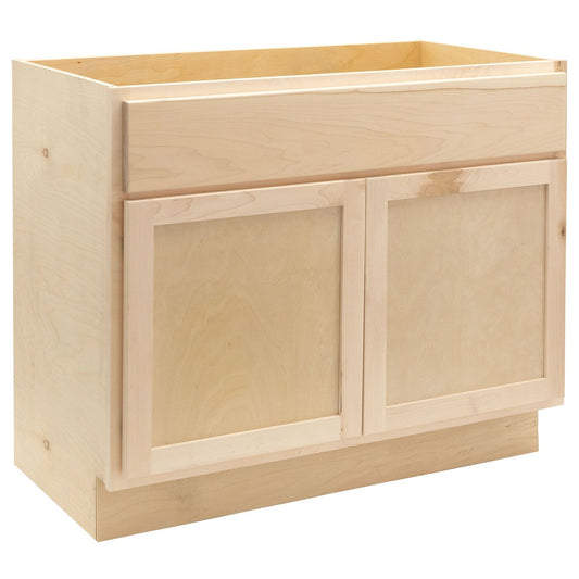 Quicklock RTA (Ready-to-Assemble) Raw Maple Vanity Base Cabinet- 36"W