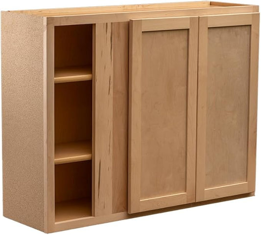 Quicklock Raw Maple Blind Corner Wall Cabinet- 39"W x ( 30", 36", 42"H)