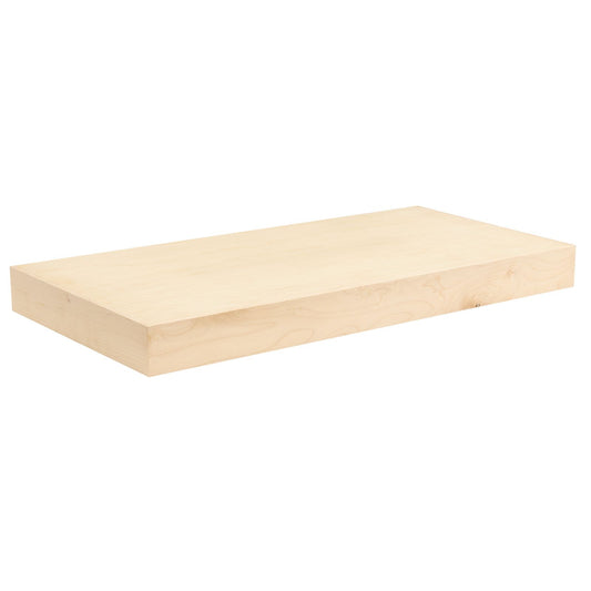 Quicklock Raw Maple Floating Shelf- 24"W x 2 ⅛"H x 12"D