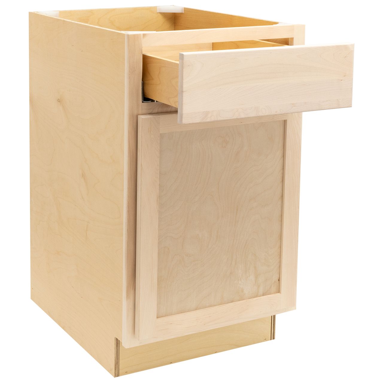 Quicklock Raw Maple Base Cabinet - Single Door (12", 15", 18", 21", 24"W)