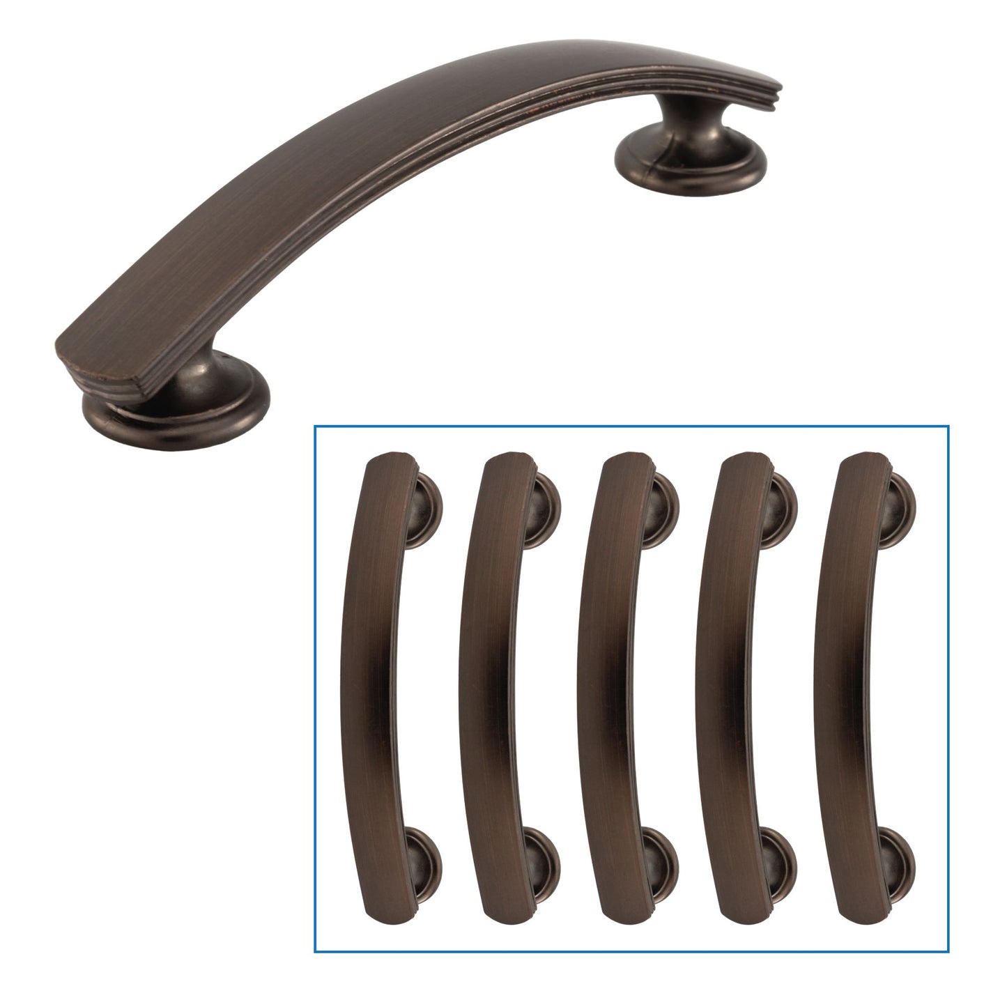 Quicklock 3 3/4" Drawer Pull & Cabinet Handle Weathered Copper