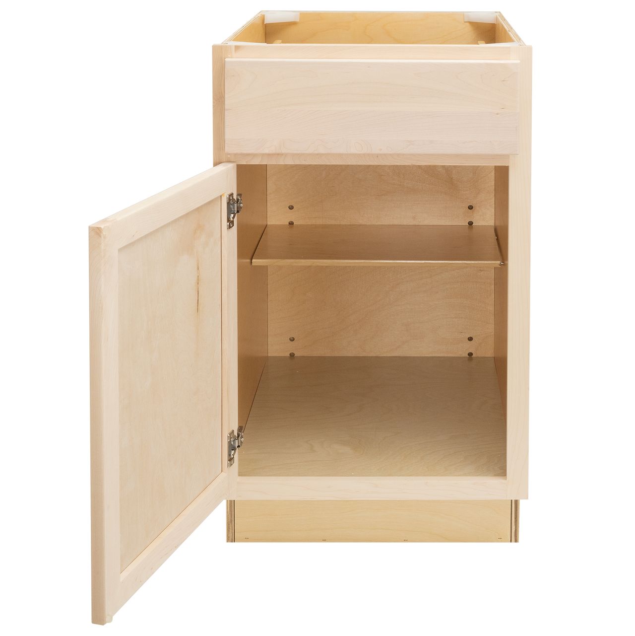 Quicklock Raw Maple Base Cabinet - Single Door (12", 15", 18", 21", 24"W)