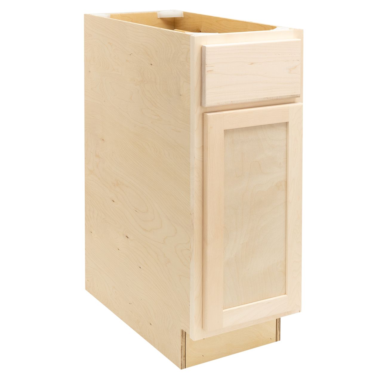 Quicklock Raw Maple Base Cabinet - Single Door (12", 15", 18", 21", 24"W)