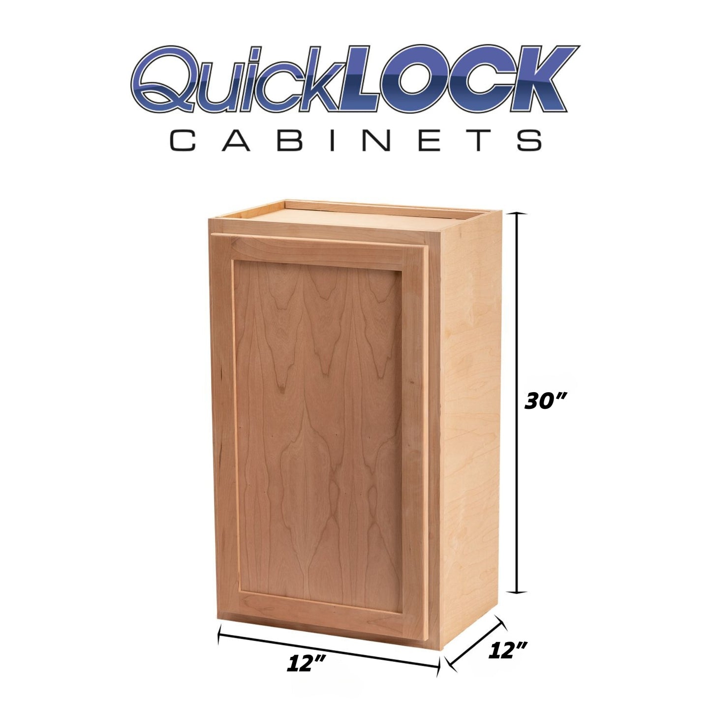 Quicklock RTA (Ready-to-Assemble) Raw Cherry Wall Cabinet - 9", 12", 15" W x 30" H