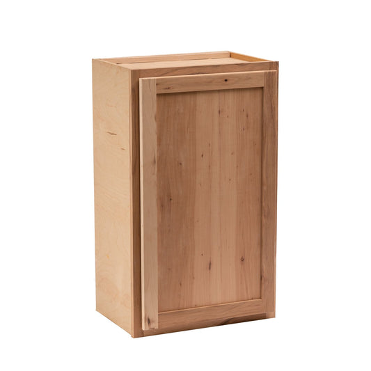 Quicklock Raw Hickory Wall Cabinet- Single Door 30"H x (18", 21", 24"W)