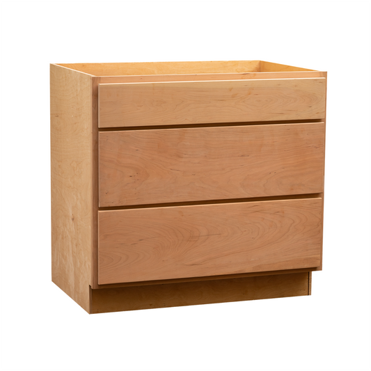 Quicklock Raw Cherry 3 Drawer Base Cabinet