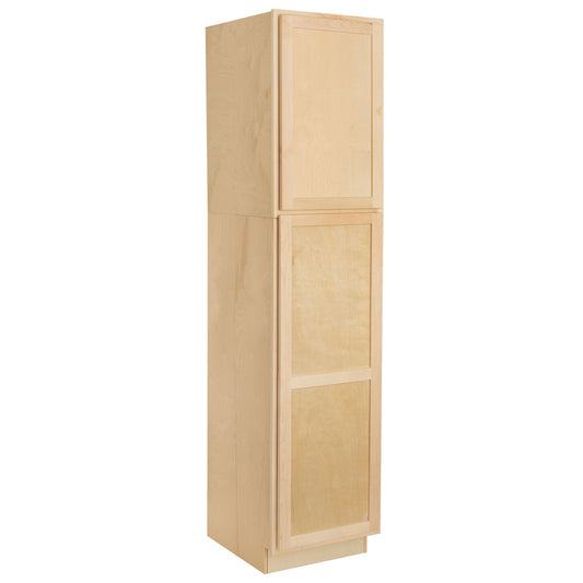 Quicklock RTA (Ready-to-Assemble) Raw Maple Pantry Cabinet- 18"W x (84", 90", 96"H)