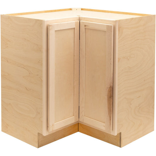 Quicklock Raw Maple Easy Reach Corner Base Cabinet