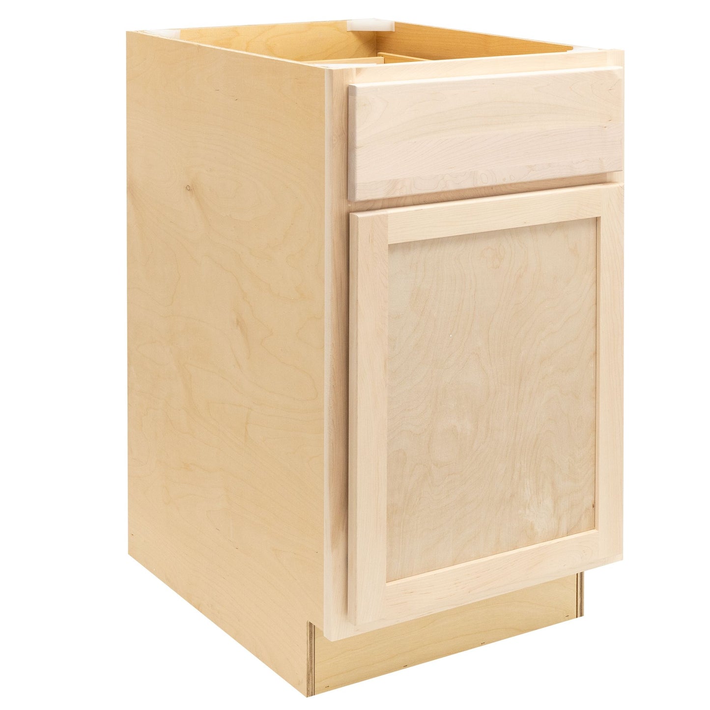 Quicklock Raw Maple Base Cabinet - Single Door (12", 15", 18", 21", 24"W)