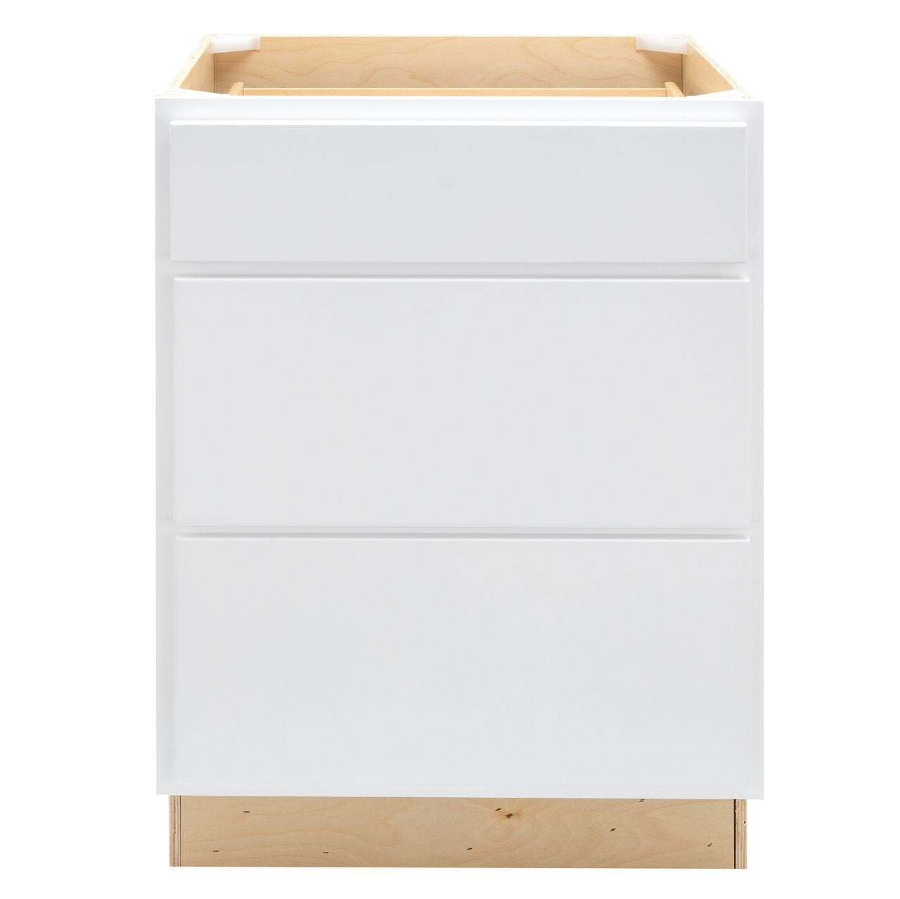 Quicklock Pure White 3 Drawer Pots and Pans Base Cabinet- Medium (18", 21", 24"W)