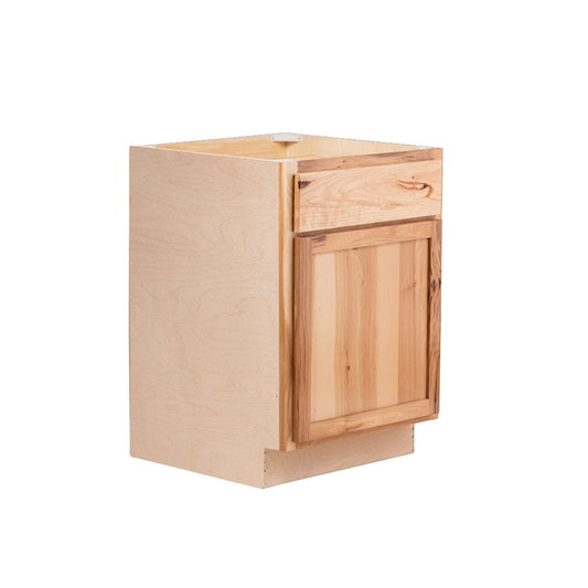 Quicklock RTA (Ready-to-Assemble) Rustic Hickory Base Cabinet- Single Door (12", 15", 18", 21", 24"W)