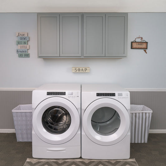 Magnetic Gray Laundry Room 2 Cabinets Kit