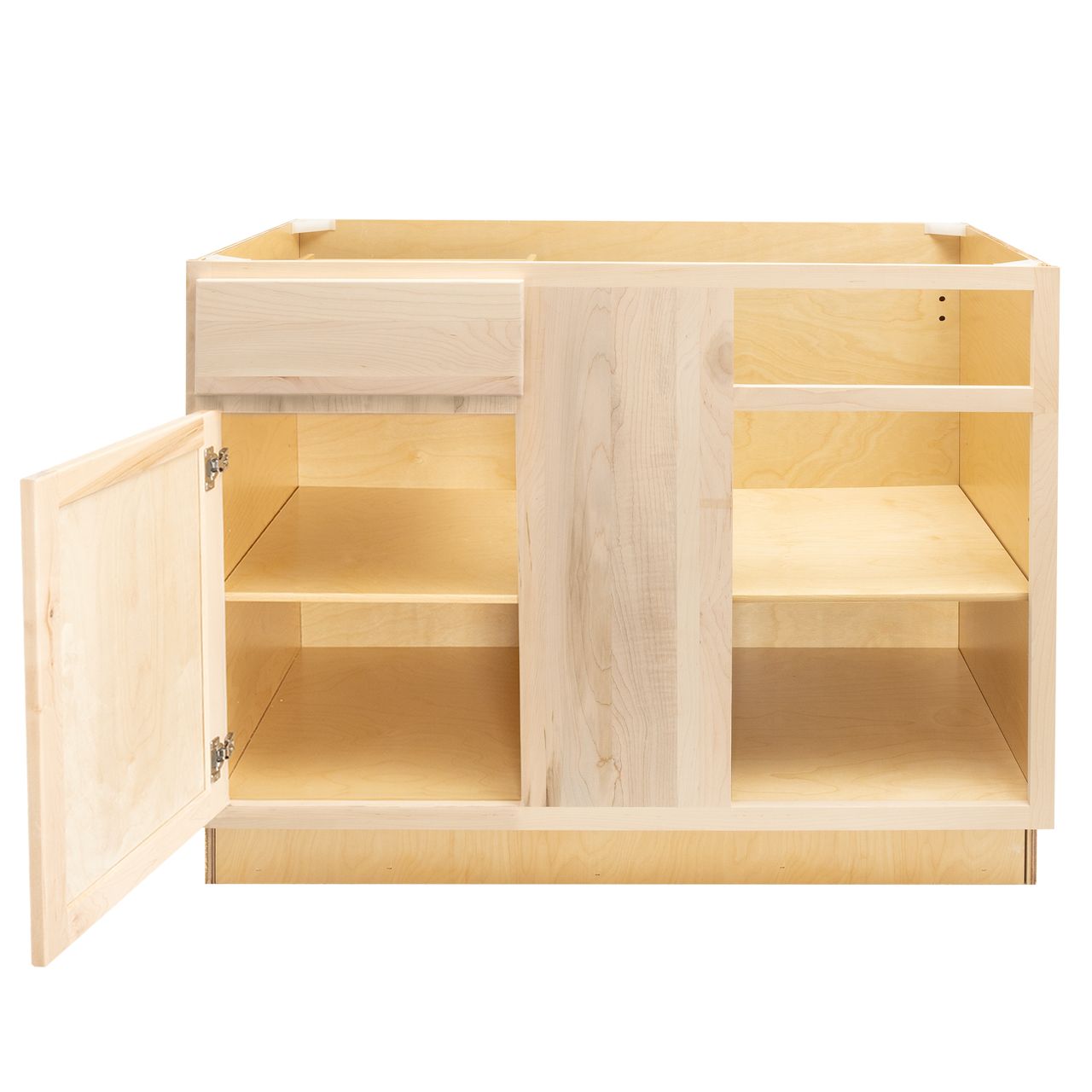 Quicklock RTA (Ready-to-Assemble) Raw Maple Blind Base Corner Cabinet (39", 42"W)