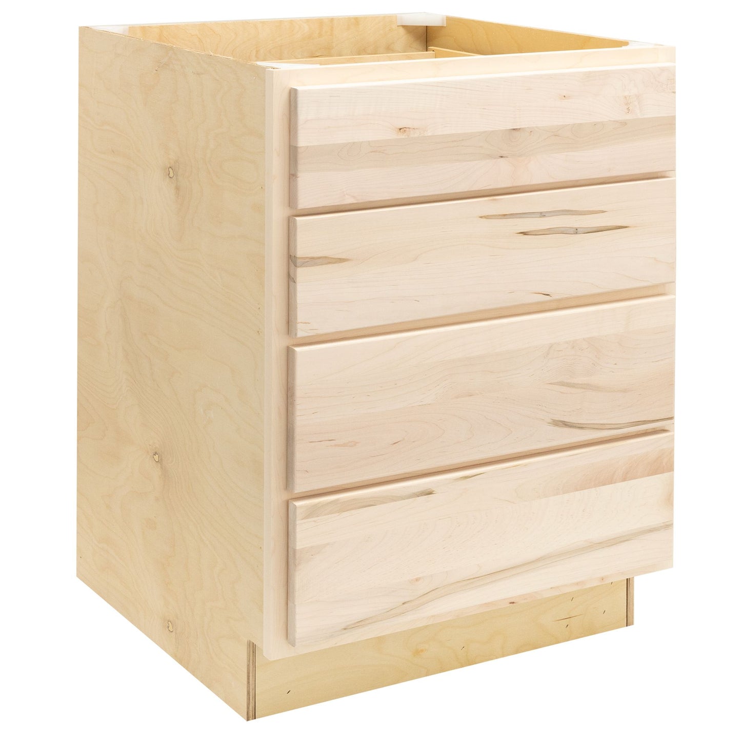 Quicklock Raw Maple 4 Drawer Base Cabinet (18", 24"W)