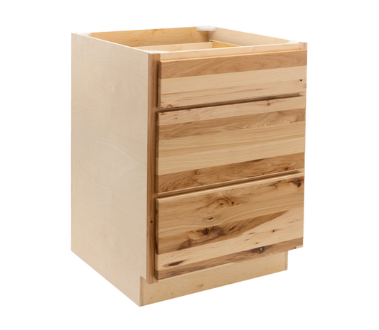 Quicklock Rustic Hickory 3 Drawer Pots and Pans Base Cabinet