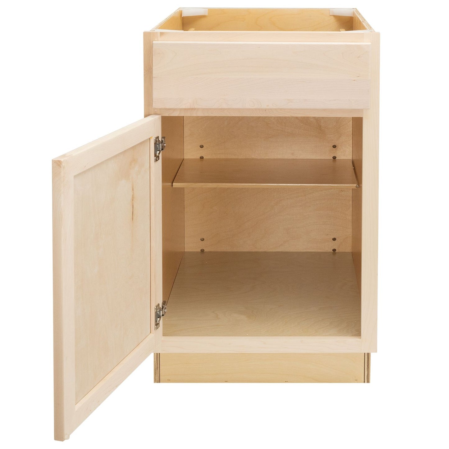 Quicklock Raw Maple Base Cabinet - Single Door (12", 15", 18", 21", 24"W)