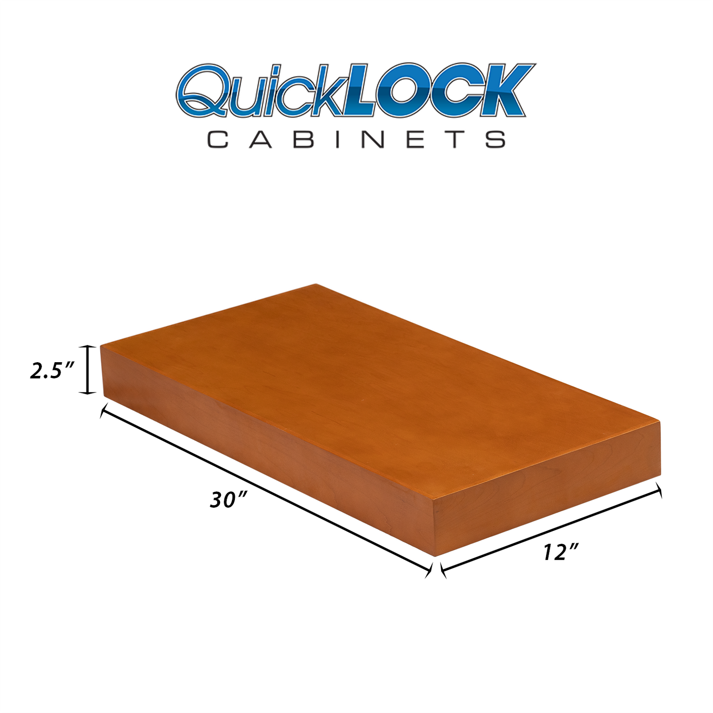 Quicklock Provincial Stain Floating Shelf -12"D x 30"W x 2 ⅛"H