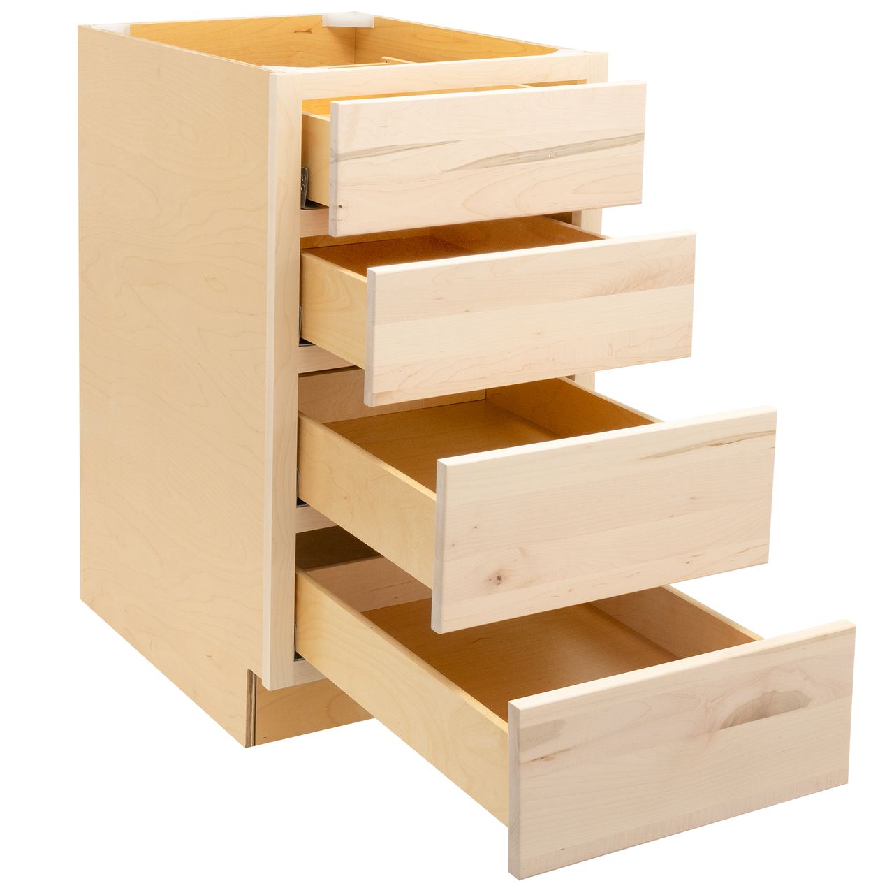 Quicklock Raw Maple 4 Drawer Base Cabinet