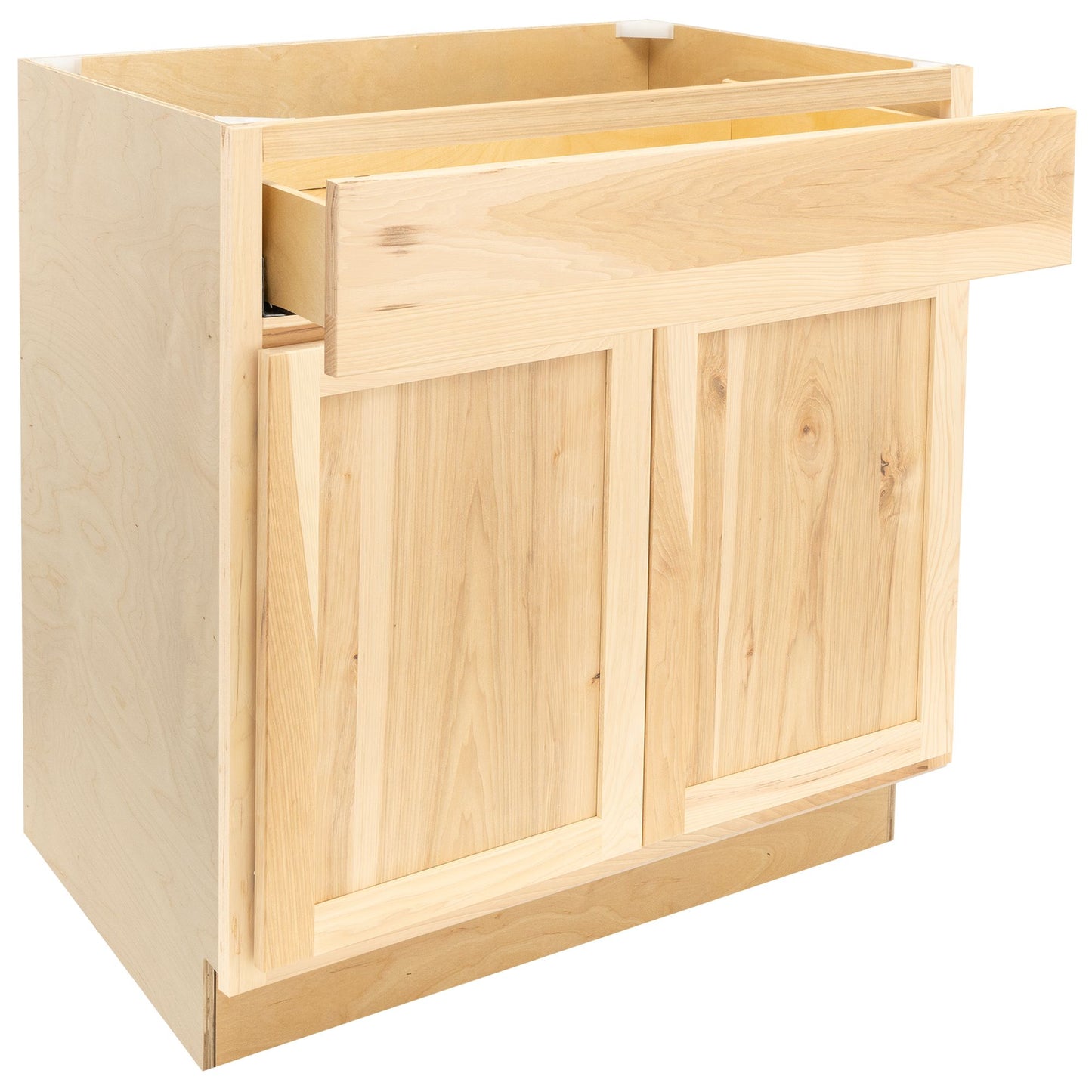 Quicklock Raw Hickory Base Cabinet - Double Door