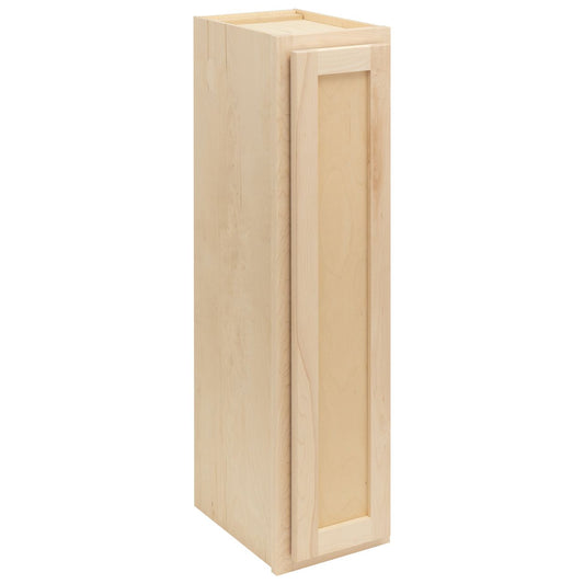 Quicklock RTA (Ready-to-Assemble) Raw Maple Wall Cabinet- Slim 9"W x 42"H x 12"D
