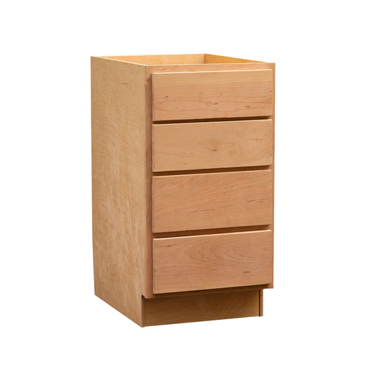 Quicklock Raw Cherry 4 Drawer Base Cabinet