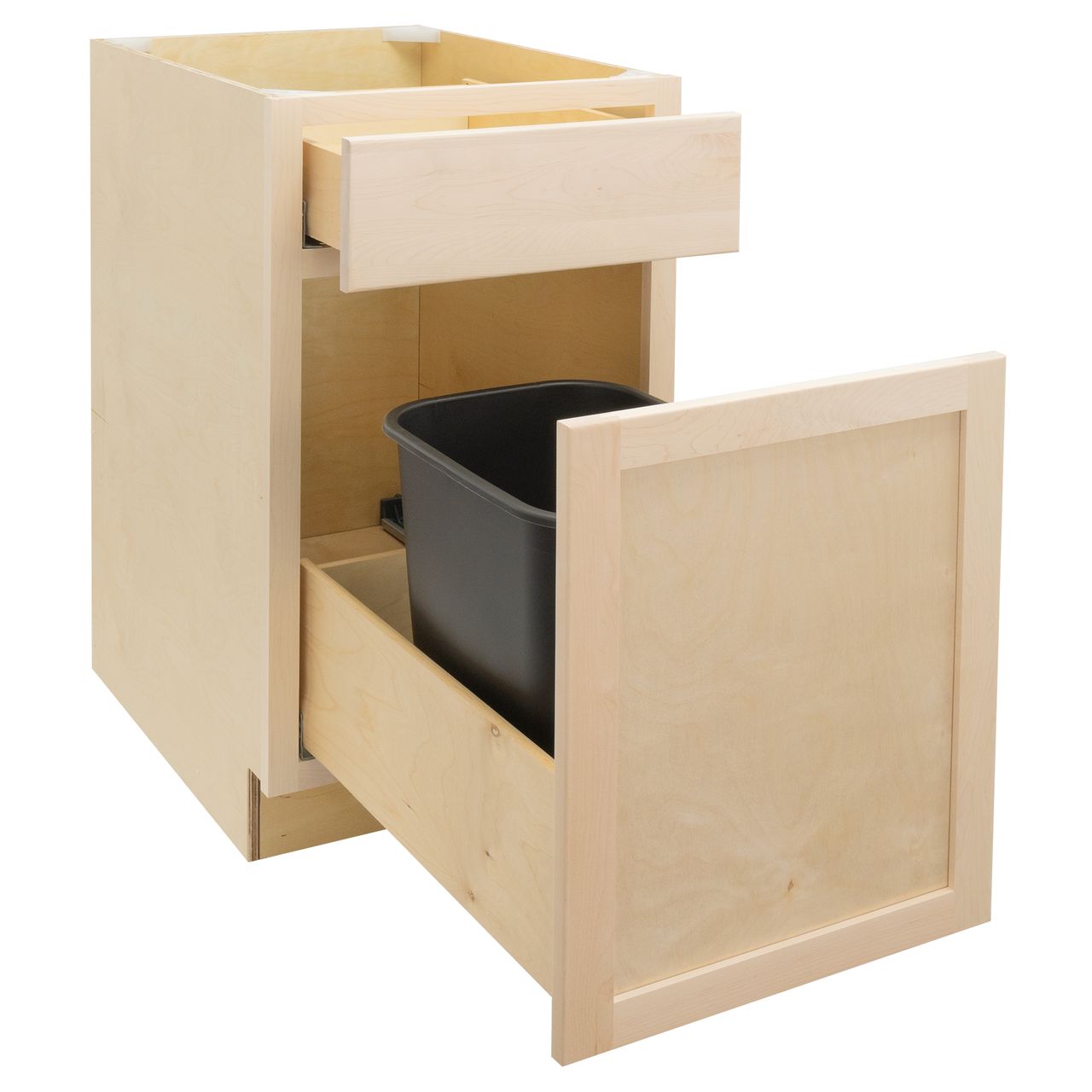 Quicklock Raw Maple Waste Basket Base Cabinet