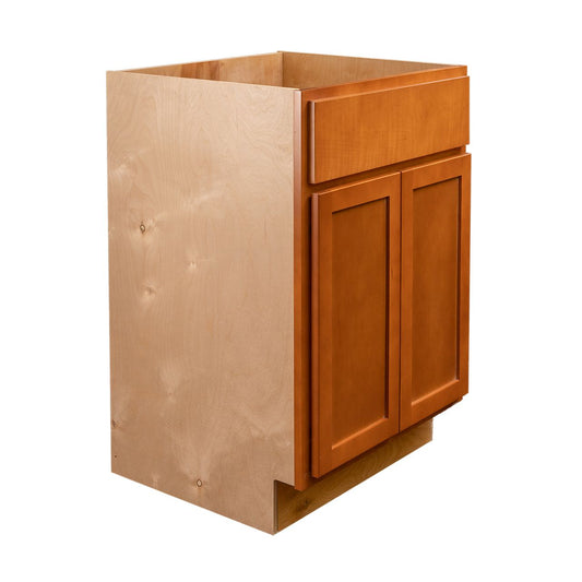 Quicklock Provincial Stain Vanity Base Cabinet- 24"W