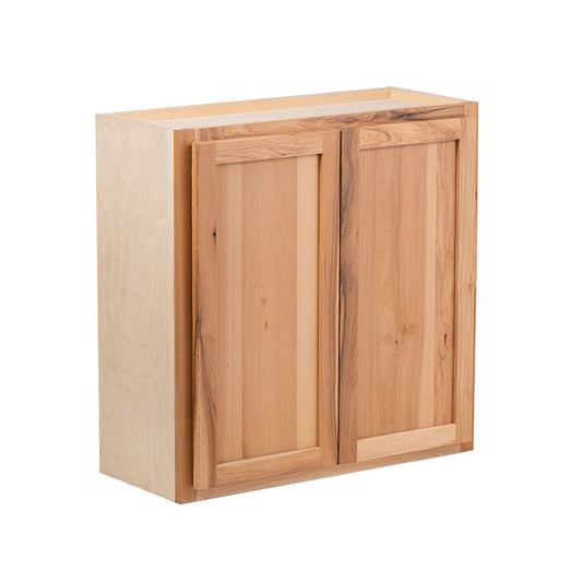 Quicklock RTA (Ready-to-Assemble) Rustic Hickory Wall Cabinet- Double Door 36"H x (27", 30", 33", 36"W)
