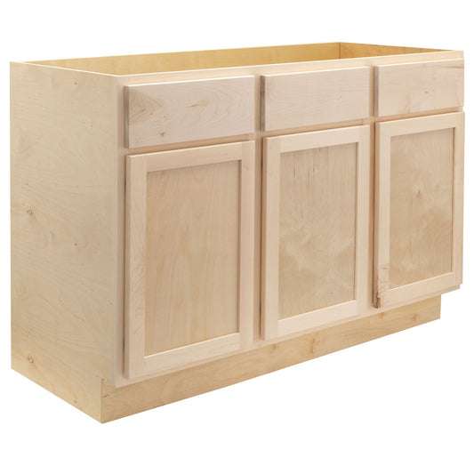 Quicklock RTA (Ready-to-Assemble) Raw Maple Vanity Base Cabinet- 48W