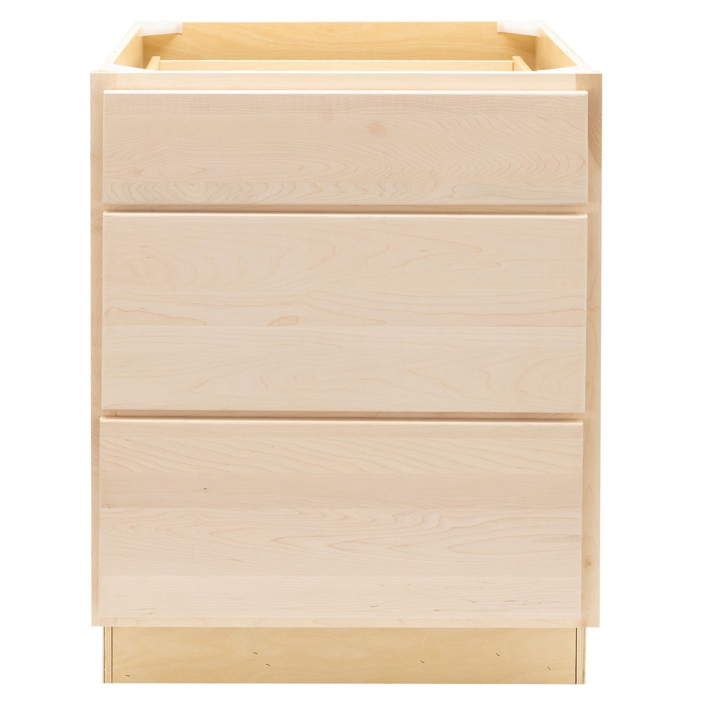 Quicklock Raw Maple 3 Drawer Vanity Base Drawers Cabinet- 12"W