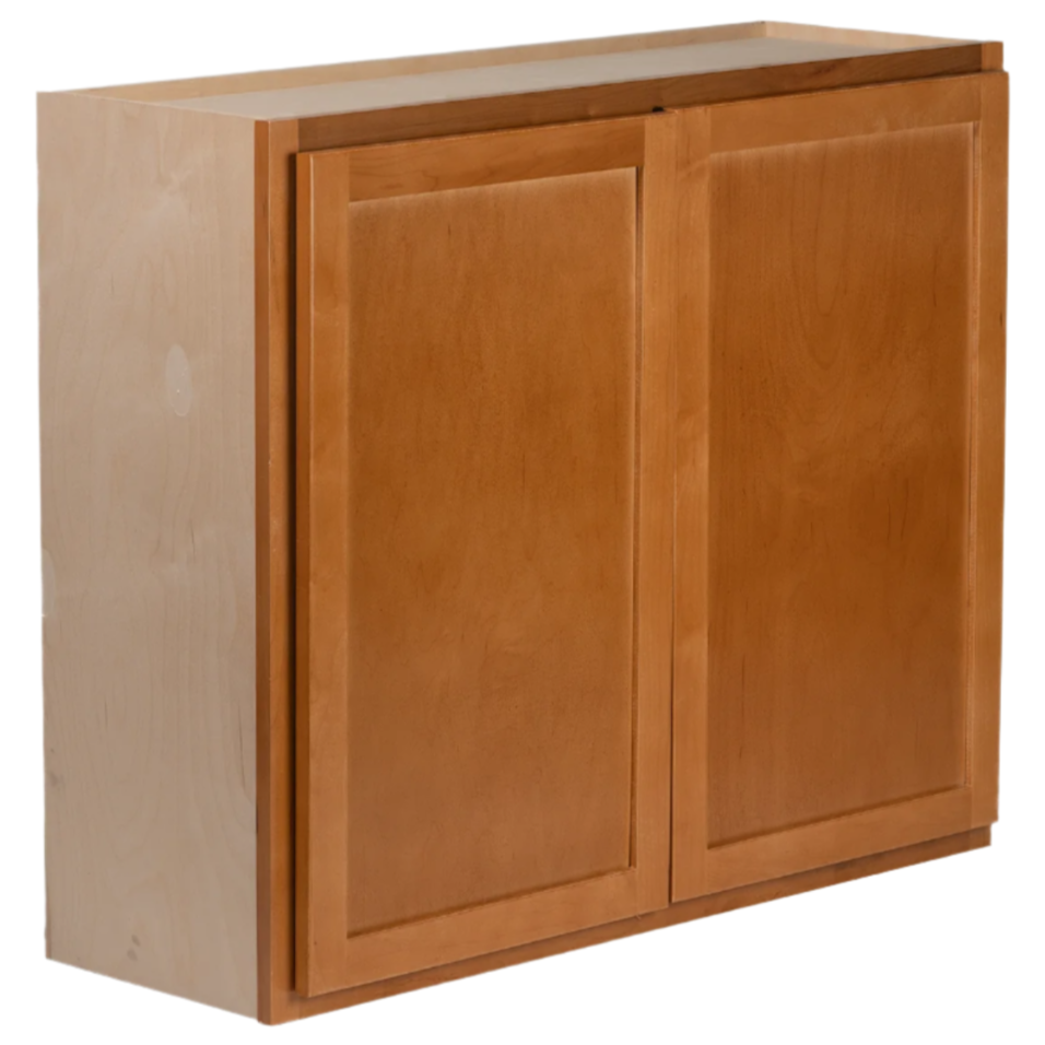 Quicklock Provincial Stain Wall Cabinet - Double Door