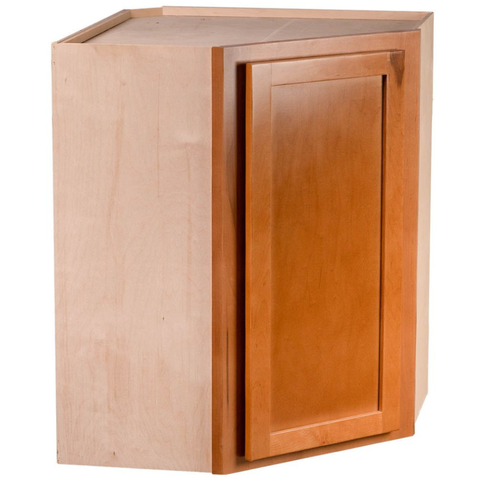 Quicklock Provincial Stain Wall Corner Cabinet