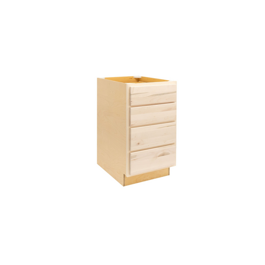 Quicklock Raw Maple 4 Drawer Base Cabinet