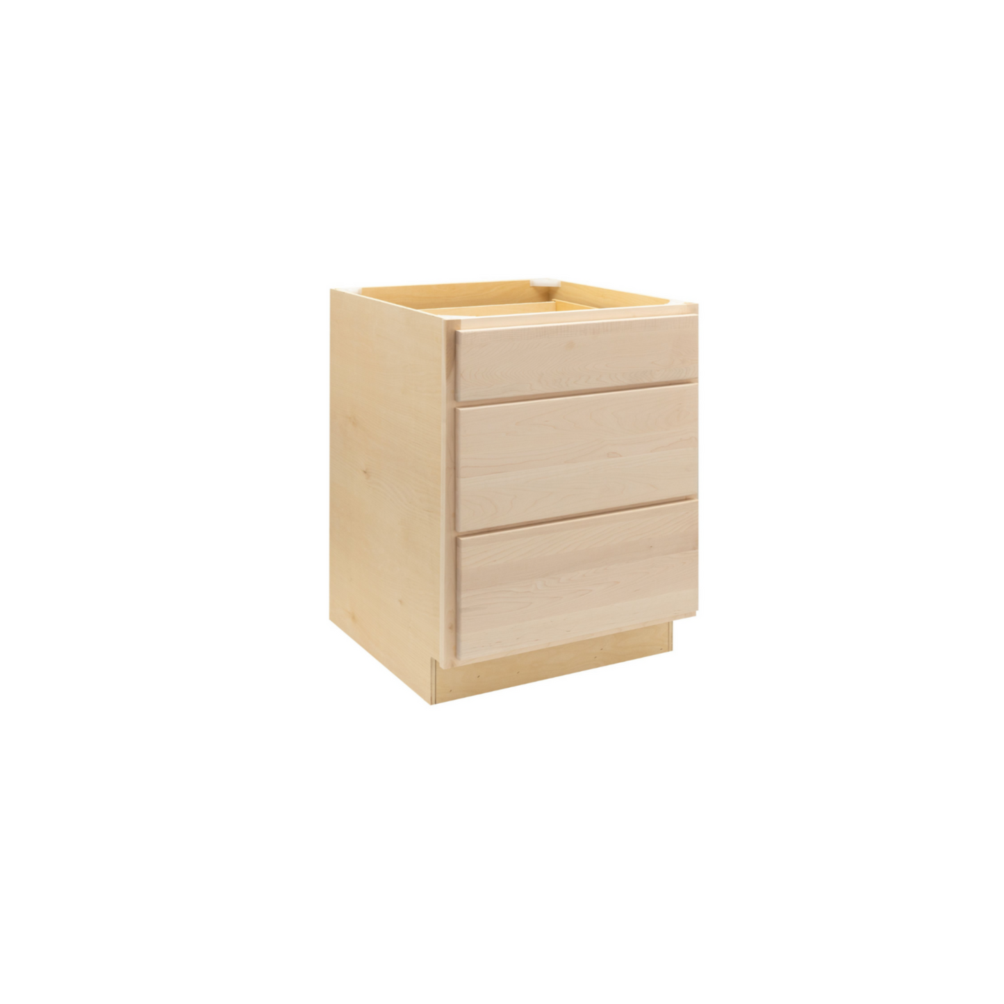 Quicklock Raw Maple 3 Drawer Pots and Pans Base Cabinet