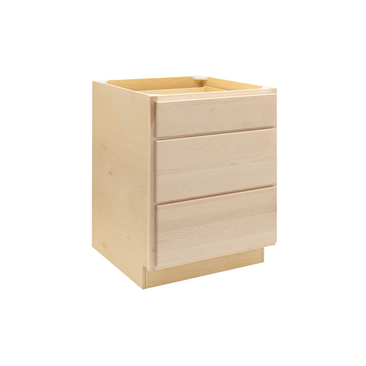 Quicklock Raw Maple 3 Drawer Vanity Base Drawers Cabinet