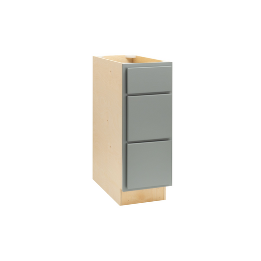 Quicklock Magnetic Gray 3 Drawer Vanity Base Cabinet