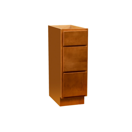 Quicklock Provincial Stain 3 Drawer Vanity Base Drawers Cabinet