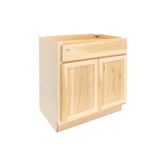 Quicklock Raw Hickory Base Cabinet - Double Door