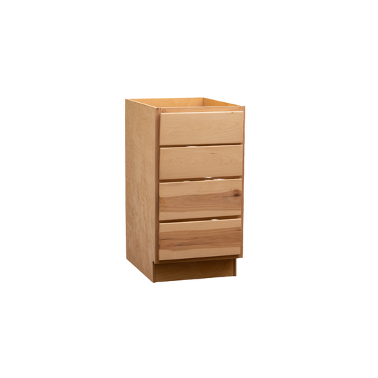 Quicklock Raw Hickory 4 Drawer Base Cabinet