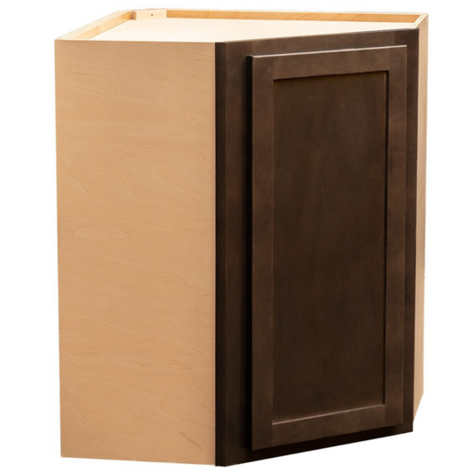 Quicklock Espresso Stain Wall Corner Cabinet