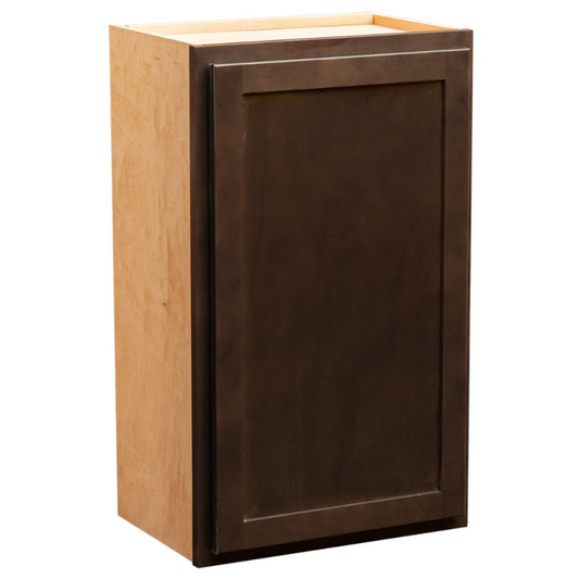 Quicklock Espresso Stain Wall Cabinet - Single Door