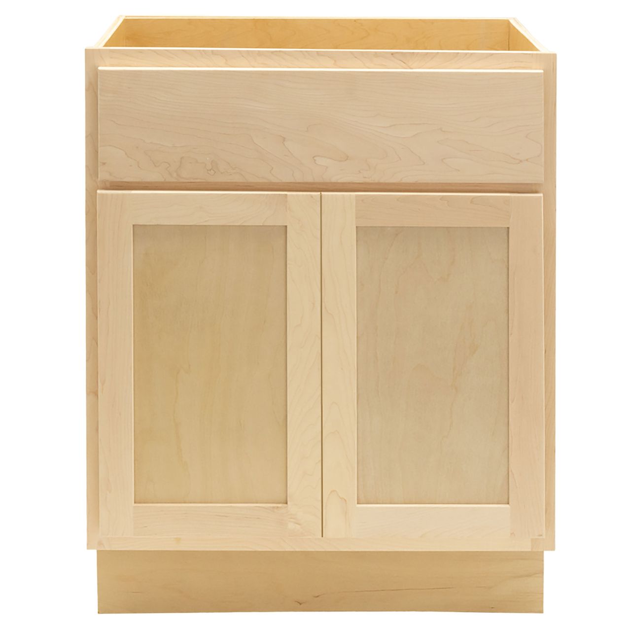 Quicklock RTA (Ready-to-Assemble) Raw Maple Vanity Base Cabinet- 24