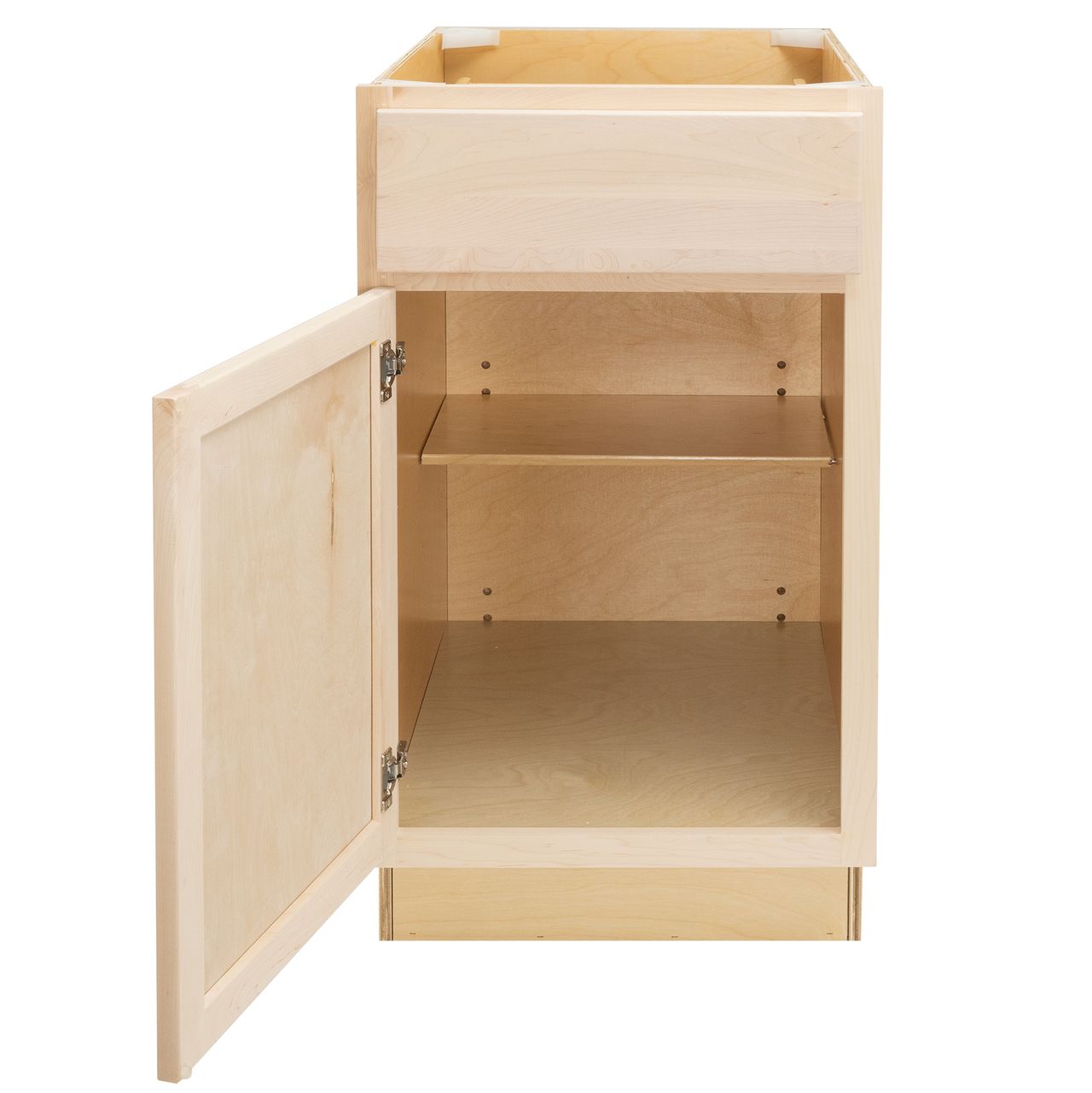 Quicklock Raw Maple Base Cabinet - Single Door (12", 15", 18", 21", 24"W)