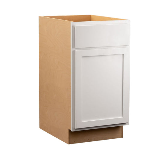Quicklock RTA (Ready-to-Assemble) Pure White Waste Basket Base Cabinet- 18"W