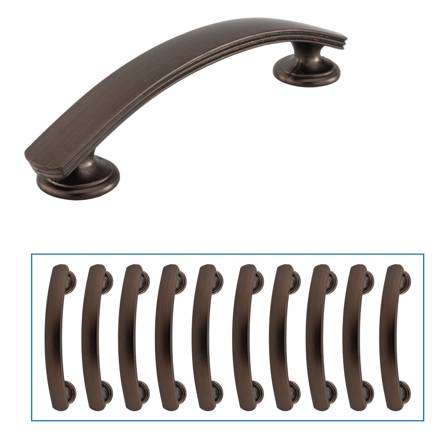 Quicklock 3 3/4" Drawer Pull & Cabinet Handle Weathered Copper