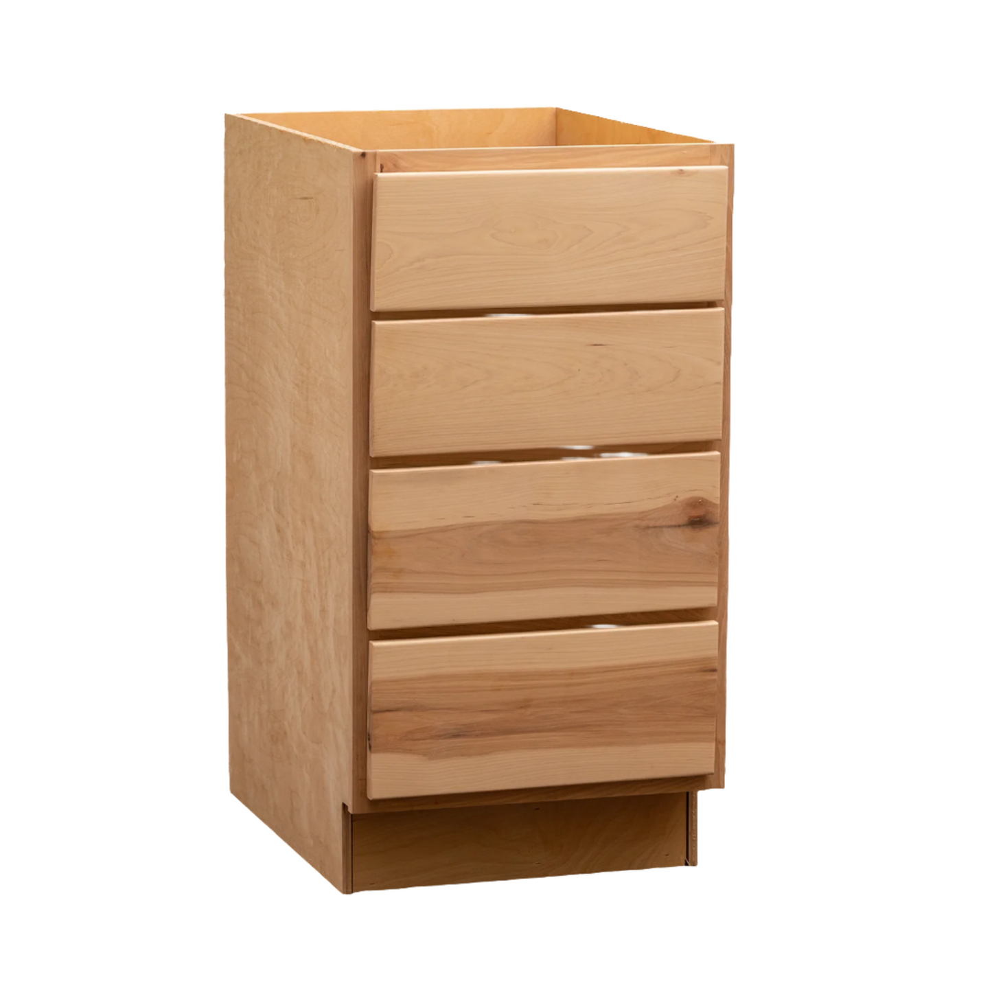 Quicklock Raw Hickory 4 Drawer Base Cabinet (18", 24"W)