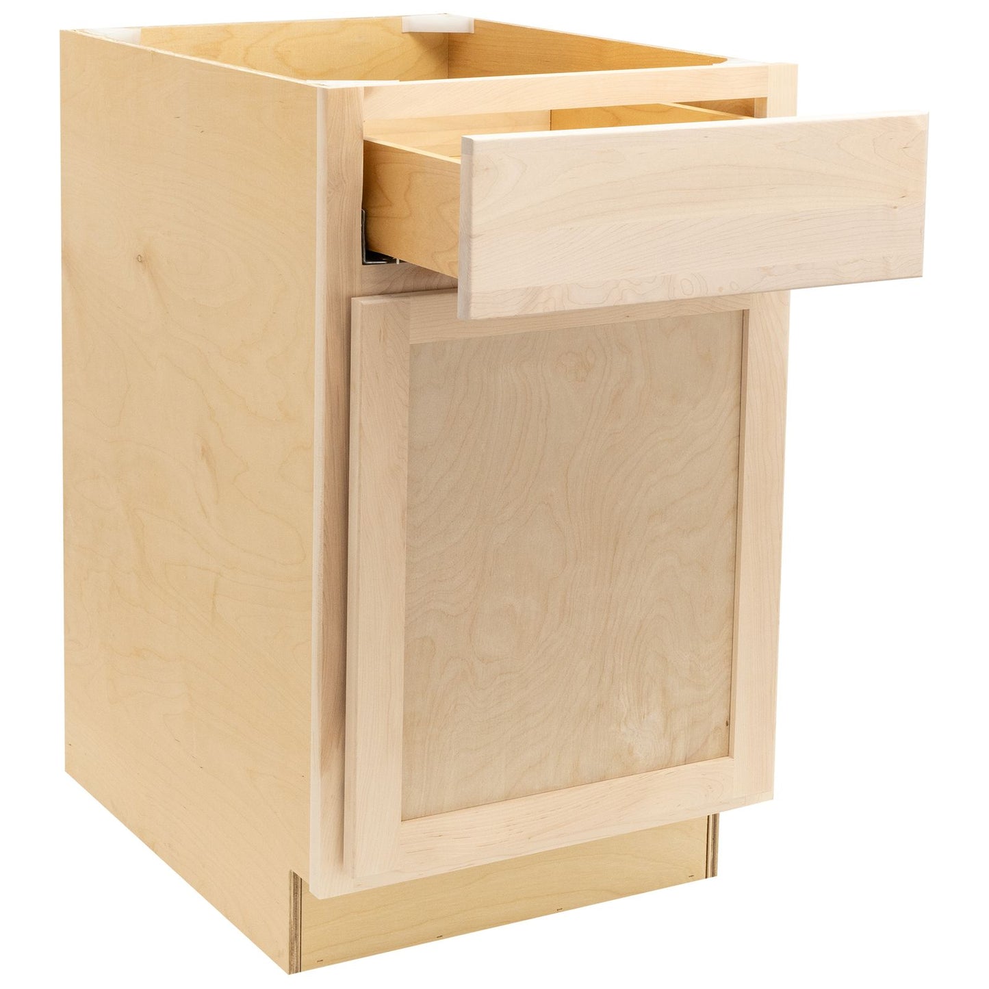 Quicklock Raw Maple Base Cabinet - Single Door (12", 15", 18", 21", 24"W)