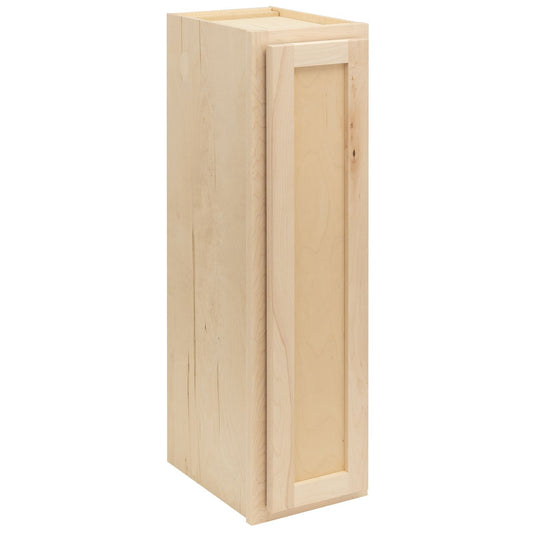 Quicklock RTA (Ready-to-Assemble) Raw Maple Wall Cabinet- Slim 9"W x 30"H x 12"D
